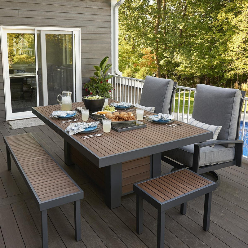The Outdoor GreatRoom Company 80" Kenwood Linear Dining Height Gas Fire Pit Table (KW-1242-K) Fire Pit Table The Outdoor GreatRoom Company   