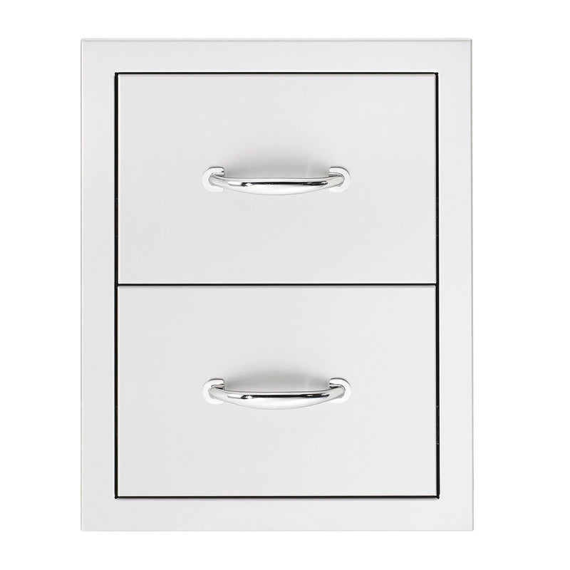 Summerset 17" Double Drawer w/ Masonry Frame Return SSDR2-17M - Premium Outdoor Kitchen Accessory Masonry Drawers Summerset   