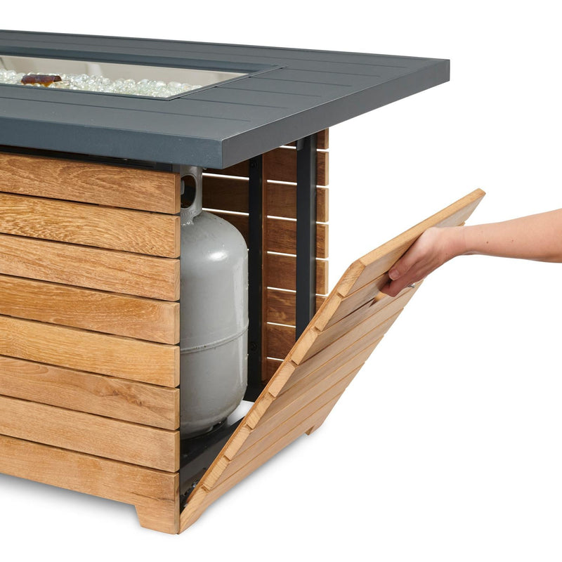 The Outdoor GreatRoom Company Darien 42" Rectangular Gas Fire Pit Table with Aluminum Top (DAR-1224-K) Fire Pit Table The Outdoor GreatRoom Company   