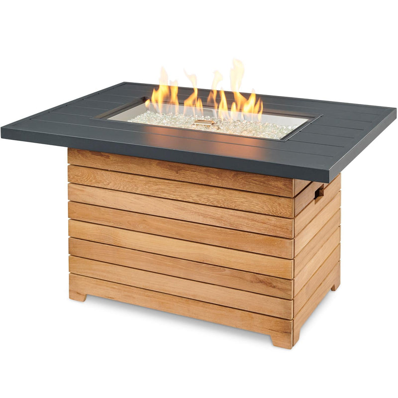 The Outdoor GreatRoom Company Darien 42" Rectangular Gas Fire Pit Table with Aluminum Top (DAR-1224-K) Fire Pit Table The Outdoor GreatRoom Company   