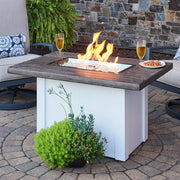 The Outdoor GreatRoom Company 44" Driftwood Havenwood Rectangular Gas Fire Pit Table with White Base (HVDW-1224-K) Fire Pit Table The Outdoor GreatRoom Company   