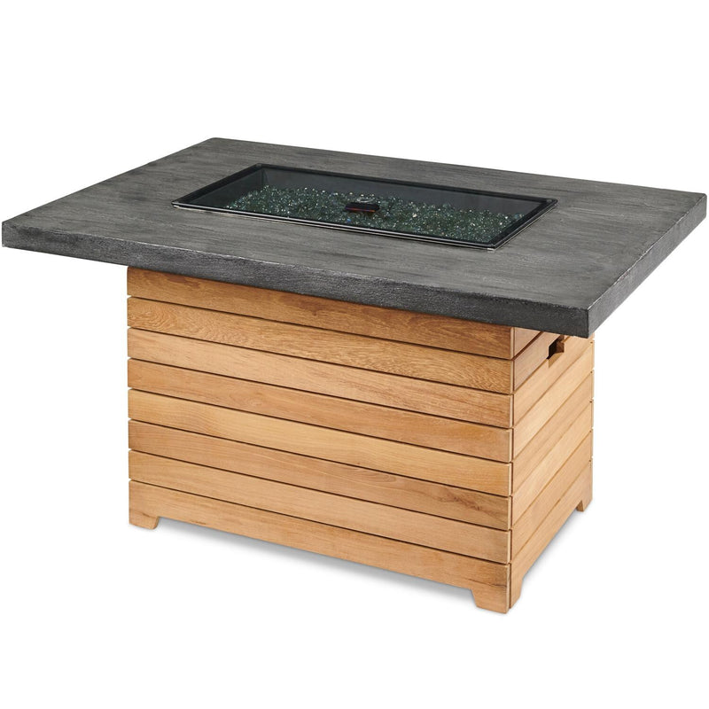 The Outdoor GreatRoom Company 42" Darien Rectangular Gas Fire Pit Table with Everblend Top (DAR-1224-EBG-K) Fire Pit Table The Outdoor GreatRoom Company   