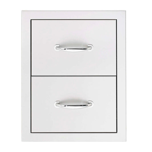 Summerset Stainless Steel Double Access Drawer - 15" Flush Mount SSDR2-17 Drawers Summerset   