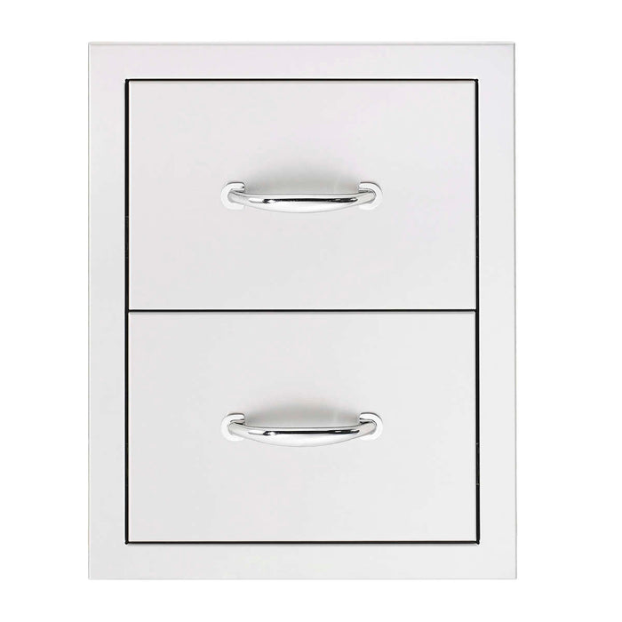 Summerset Stainless Steel Double Access Drawer - 15" Flush Mount SSDR2-17 Drawers Summerset   
