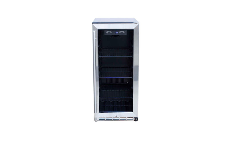 Summerset SSRFR-15G Outdoor Glass Door Fridge - 15" Stainless Steel Refrigerator Summerset   