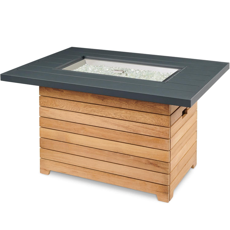The Outdoor GreatRoom Company Darien 42" Rectangular Gas Fire Pit Table with Aluminum Top (DAR-1224-K) Fire Pit Table The Outdoor GreatRoom Company   