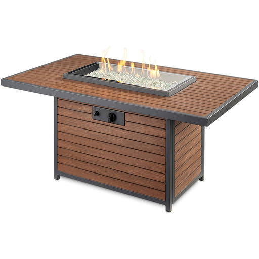 The Outdoor GreatRoom Company 50" Kenwood Rectangular Chat Height Gas Fire Pit Table Fire Pit Table The Outdoor GreatRoom Company   
