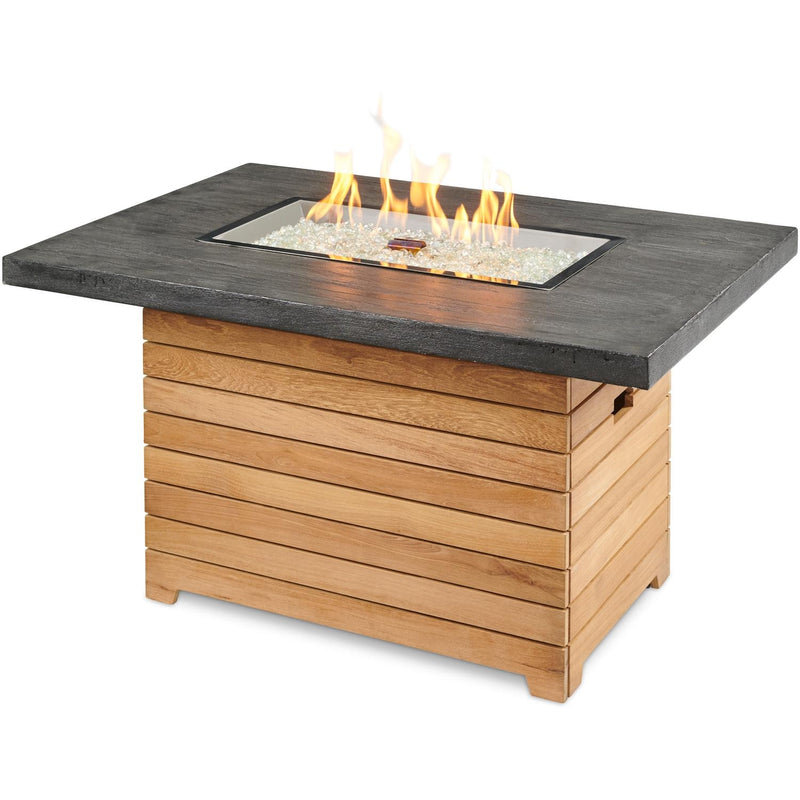 The Outdoor GreatRoom Company 42" Darien Rectangular Gas Fire Pit Table with Everblend Top (DAR-1224-EBG-K) Fire Pit Table The Outdoor GreatRoom Company   