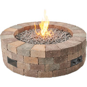 The Outdoor GreatRoom Company 51" Bronson Block Round Gas Fire Pit Kit (BRON52-K) Fire Pit Kit The Outdoor GreatRoom Company   