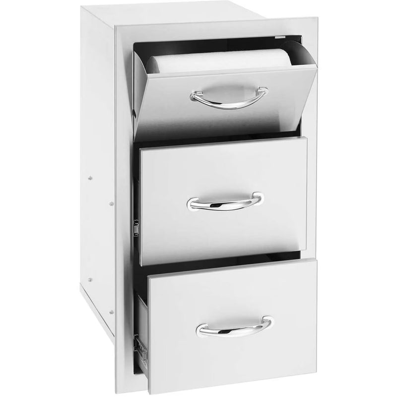 Summerset 17" Vertical 2-Drawer Combo with Paper Towel Holder - SSTDC-17 Drawers Summerset   