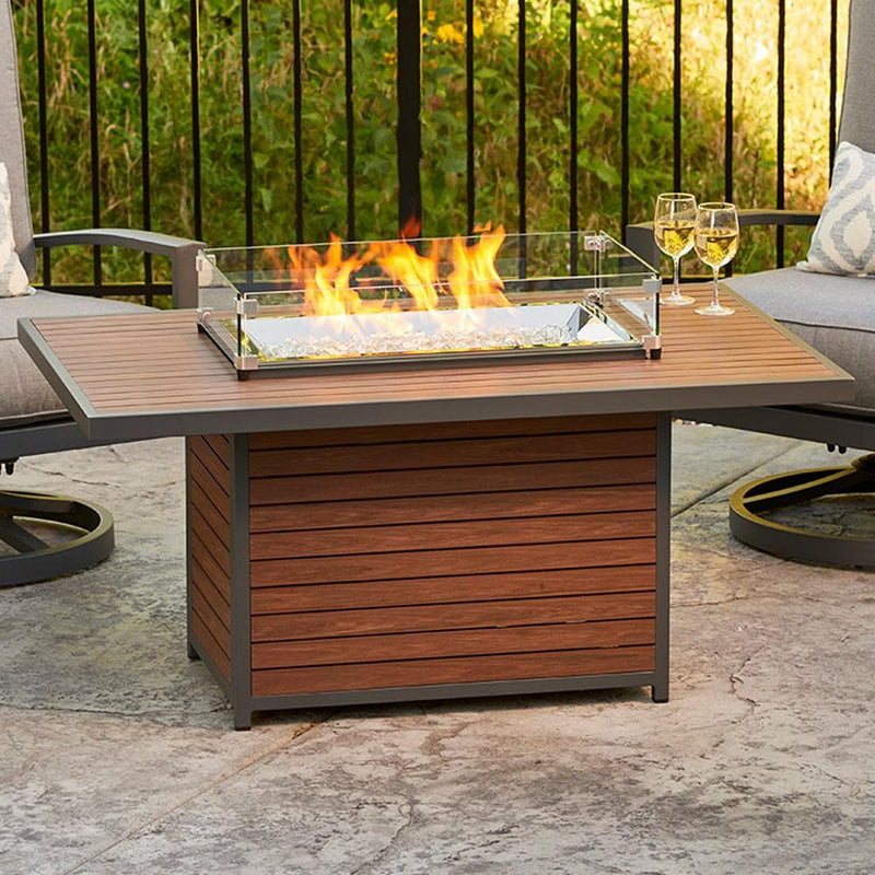The Outdoor GreatRoom Company 50" Kenwood Rectangular Chat Height Gas Fire Pit Table (KW-1224-19-K) Fire Pit Table The Outdoor GreatRoom Company   