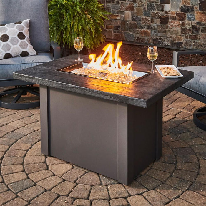 The Outdoor GreatRoom Company 44" Stone Grey Havenwood Rectangular Gas Fire Pit Table with Grey Base Fire Pit Table The Outdoor GreatRoom Company   