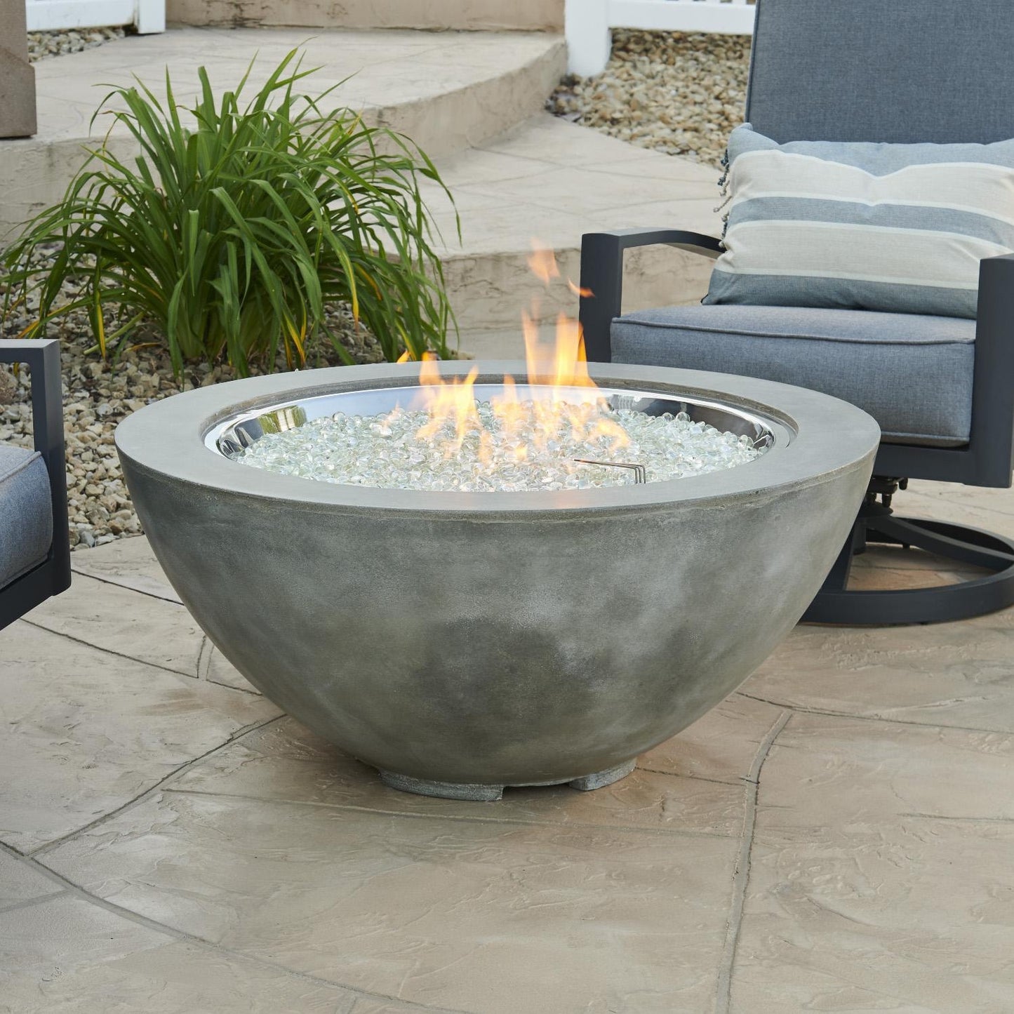 The Outdoor GreatRoom Company Natural Grey Cove 42" Round Gas Fire Pit Bowl (CV-30) Fire Bowls The Outdoor GreatRoom Company   