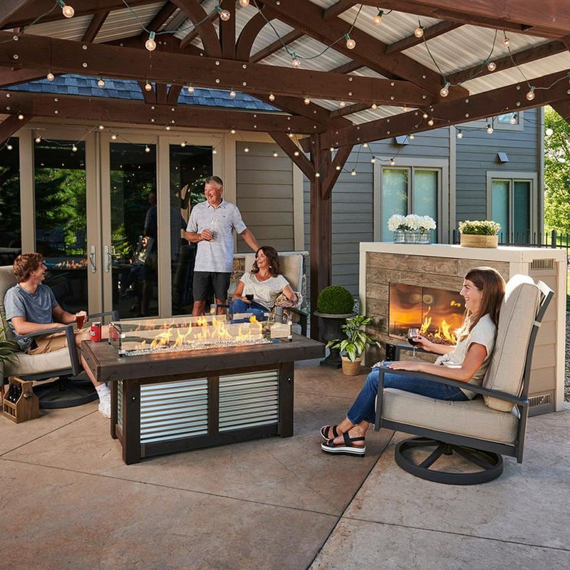 The Outdoor GreatRoom Company 55" Denali Brew Linear Gas Fire Pit Table (DENBR-1242) Fire Pit Table The Outdoor GreatRoom Company   