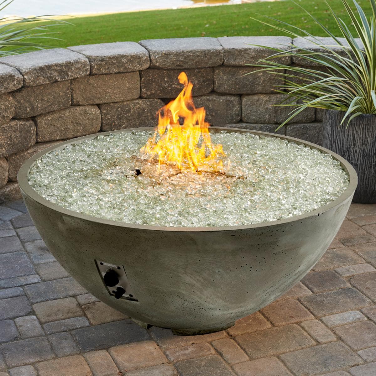 The Outdoor GreatRoom Company Natural Grey Cove Edge 42" Round Gas Fire Pit Bowl (CV-30E) Fire Bowls The Outdoor GreatRoom Company   