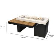 The Outdoor GreatRoom Company 65" Uptown Iroko Gas Fire Pit Table (UPT-1242-IRO) Fire Pit Table The Outdoor GreatRoom Company   