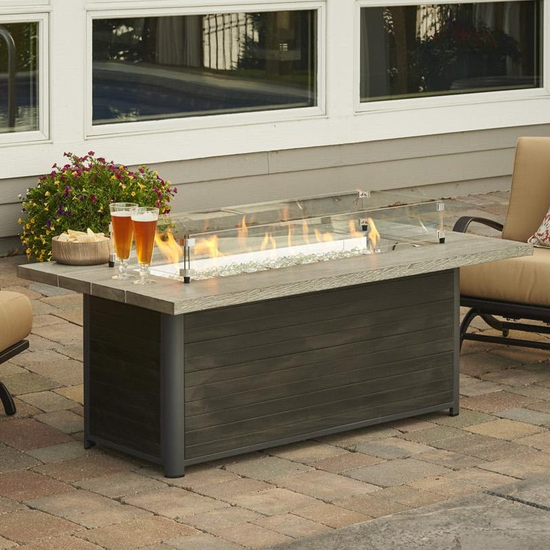 The Outdoor GreatRoom Company 61" Cedar Ridge Linear Gas Fire Pit Table (CR-1242-K) Fire Pit Table The Outdoor GreatRoom Company   