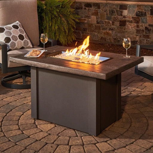 The Outdoor GreatRoom Company 44" Driftwood Havenwood Rectangular Gas Fire Pit Table with Grey Base Fire Pit Table The Outdoor GreatRoom Company   