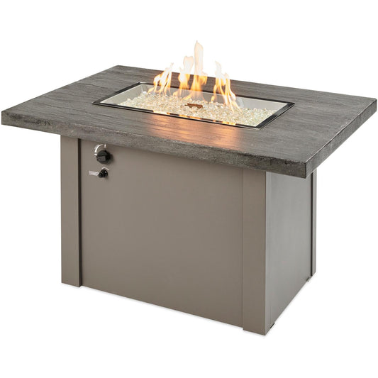 The Outdoor GreatRoom Company 44" Stone Grey Havenwood Rectangular Gas Fire Pit Table with Grey Base (HVGG-1224-K) Fire Pit Table The Outdoor GreatRoom Company   