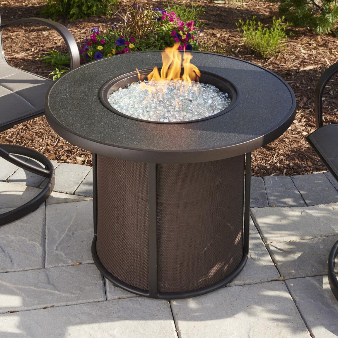 The Outdoor GreatRoom Company 35" Brown Stonefire Round Gas Fire Pit Table (SF-32-K) Fire Pit Table The Outdoor GreatRoom Company   