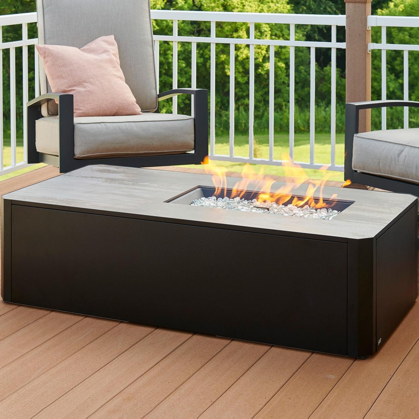 The Outdoor GreatRoom Company 55" Kinney Rectangular Gas Fire Pit Table (KN-1224) Fire Pit Table The Outdoor GreatRoom Company   