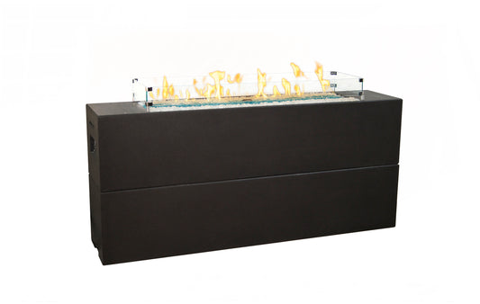 American Fyre Designs 72" Milan Tall Linear Gas Firetable Fire Pit Table American Fyre Designs Black Lava Propane Gas Manual Ignition System