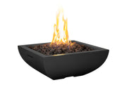 American Fyre Designs 30" Bordeaux Petite Square Gas Fire Bowl Fire Bowls American Fyre Designs Black Lava Natural Gas 