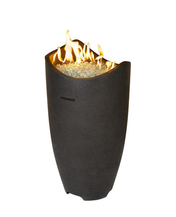 American Fyre Designs 20" Wave Gas Fire Urn With Access Door Fire Urns American Fyre Designs Black Lava Natural Gas 