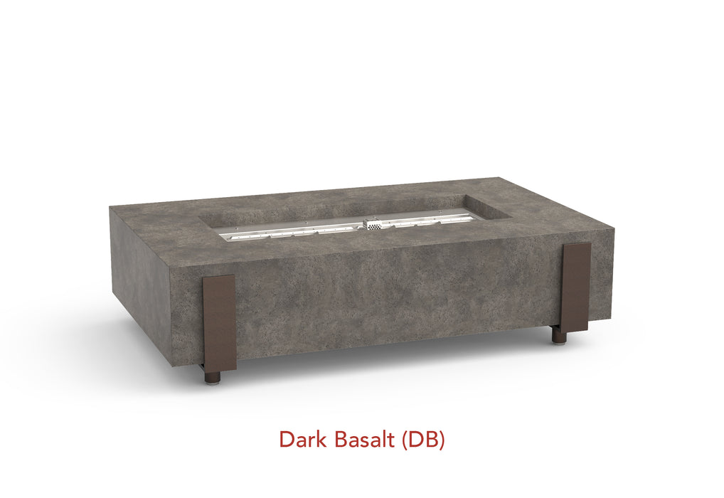 American Fyre Designs 60" Iron Saddle Gas Firetable Fire Pit Table American Fyre Designs Dark Basalt Propane Gas Manual Ignition System