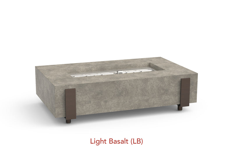 American Fyre Designs 60" Iron Saddle Gas Firetable Fire Pit Table American Fyre Designs Light Basalt Propane Gas Manual Ignition System