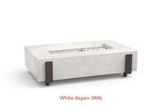 American Fyre Designs 60" Iron Saddle Gas Firetable Fire Pit Table American Fyre Designs White Aspen Propane Gas Manual Ignition System
