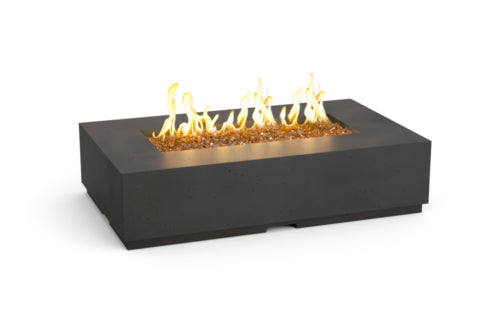 American Fyre Designs 60" Legend Rectangle Gas Firetable Fire Pit Table American Fyre Designs Black Lava Propane Gas Manual Ignition System