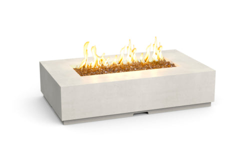 American Fyre Designs 60" Legend Rectangle Gas Firetable Fire Pit Table American Fyre Designs White Aspen Propane Gas Manual Ignition System