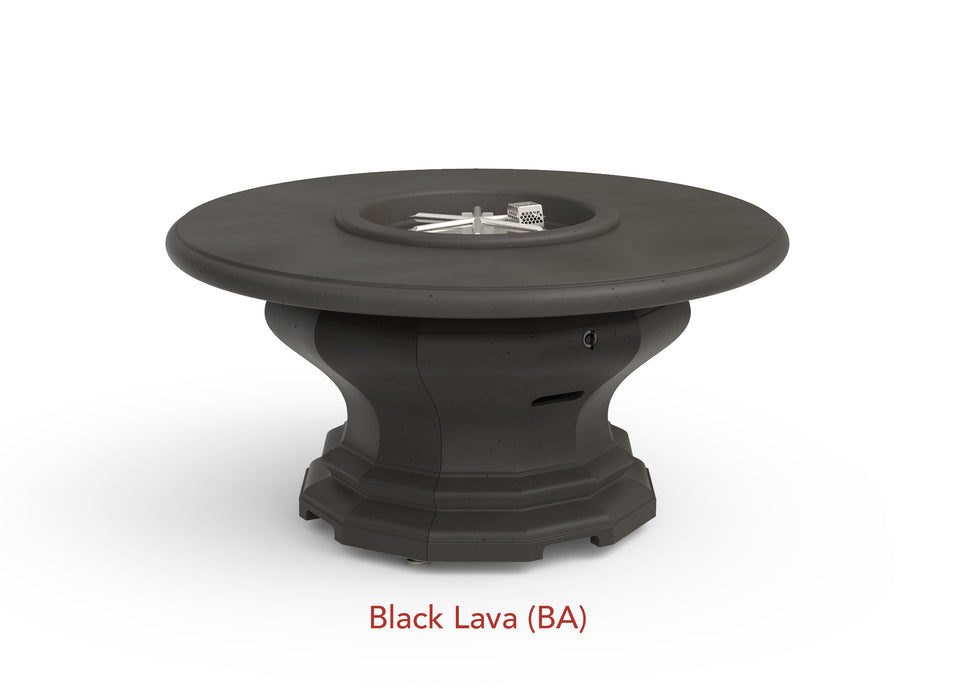 American Fyre Designs 48" Inverted Round Gas Firetable Fire Pit Table American Fyre Designs Black Lava Propane Gas 