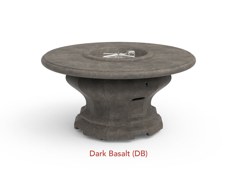 American Fyre Designs 48" Inverted Round Gas Firetable Fire Pit Table American Fyre Designs Dark Basalt Propane Gas 