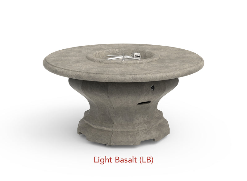 American Fyre Designs 48" Inverted Round Gas Firetable Fire Pit Table American Fyre Designs Light Basalt Propane Gas 