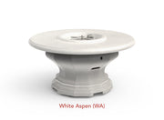 American Fyre Designs 48" Inverted Round Gas Firetable Fire Pit Table American Fyre Designs White Aspen Propane Gas 