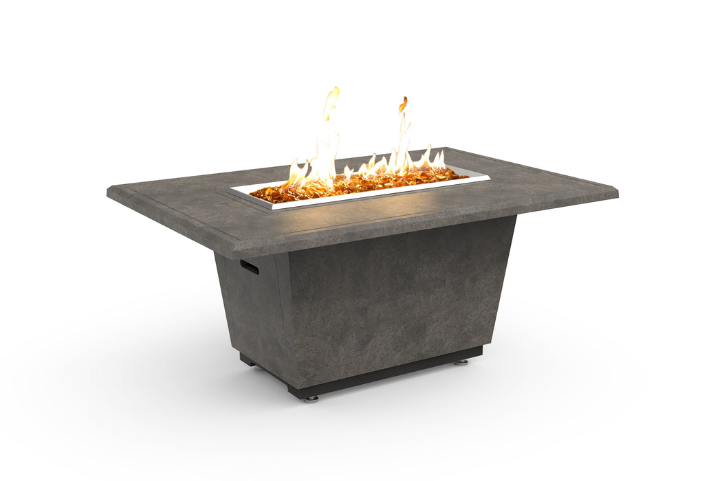 American Fyre Designs 54" Cosmopolitan Rectangle Gas Firetable Fire Pit Table American Fyre Designs Dark Basalt Propane Gas Manual Ignition System