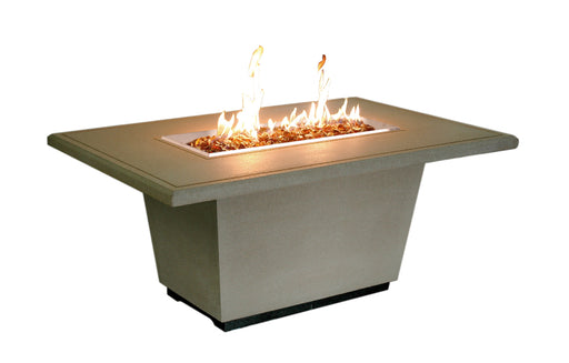 American Fyre Designs 54" Cosmopolitan Rectangle Gas Firetable Fire Pit Table American Fyre Designs Light Basalt Propane Gas Manual Ignition System