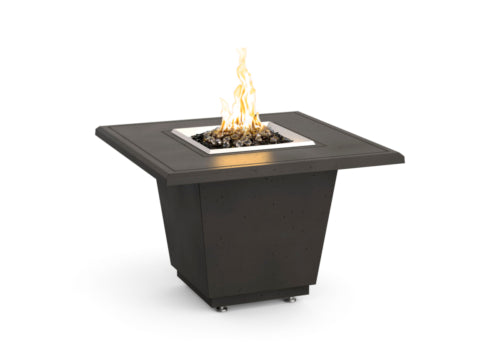 American Fyre Designs 36" Cosmopolitan Square Gas Firetable Fire Pit Table American Fyre Designs Black Lava Propane Gas Manual Ignition System