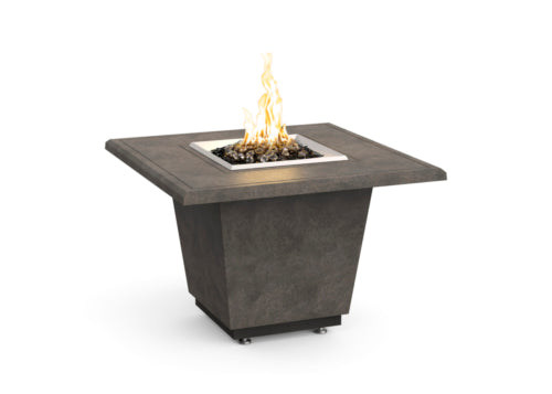 American Fyre Designs 36" Cosmopolitan Square Gas Firetable Fire Pit Table American Fyre Designs Dark Basalt Propane Gas Manual Ignition System