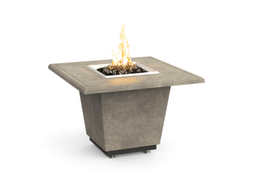 American Fyre Designs 36" Cosmopolitan Square Gas Firetable Fire Pit Table American Fyre Designs Light Basalt Propane Gas Manual Ignition System