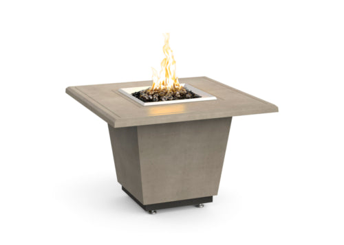 American Fyre Designs 36" Cosmopolitan Square Gas Firetable Fire Pit Table American Fyre Designs Smoke Propane Gas Manual Ignition System