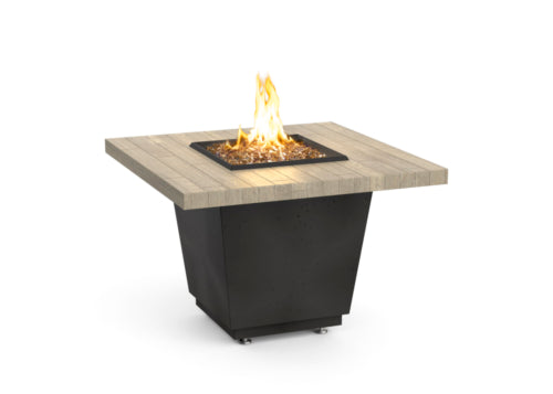 American Fyre Designs 36" Reclaimed Wood Cosmopolitan Square Gas Firetable Fire Pit Table American Fyre Designs   