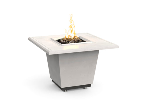 American Fyre Designs 36" Cosmopolitan Square Gas Firetable Fire Pit Table American Fyre Designs White Aspen Propane Gas Manual Ignition System