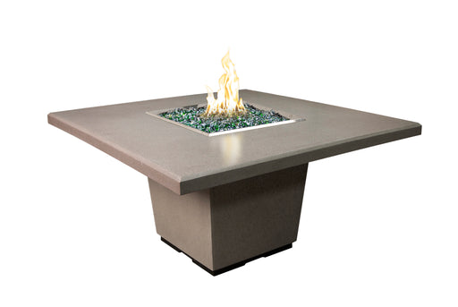 American Fyre Designs 60" Cosmopolitan Square Dining Gas Firetable Fire Pit Table American Fyre Designs Smoke Natural Gas Manual Ignition System