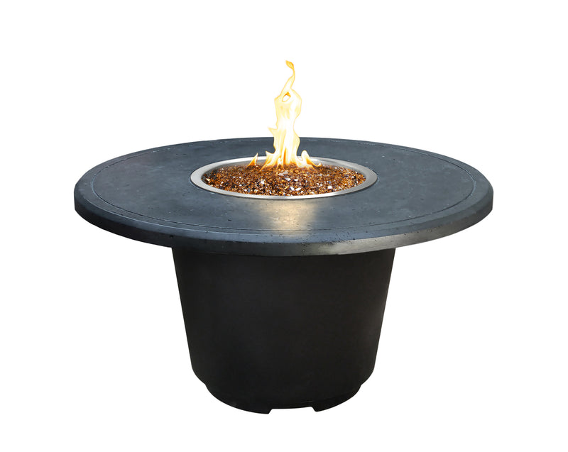 American Fyre Designs 48" Cosmopolitan Gas Firetable Fire Pit Table American Fyre Designs Black Lava Propane Gas Manual Ignition System