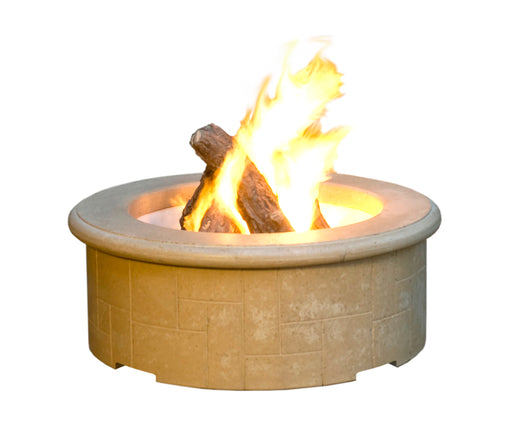 American Fyre Designs 39" El Dorado Round Gas Fire Pit Fire Pit Table American Fyre Designs Cafe Blanco Natural Gas Manual Ignition System