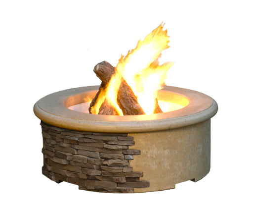 American Fyre Designs 39" Contractor's Model Round Gas Fire Pit Fire Pit Table American Fyre Designs Cafe Blanco Natural Gas Manual Ignition System