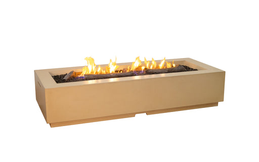 American Fyre Designs 72" Louvre Long Rectangle Gas Fire Pit Fire Pit Table American Fyre Designs Cafe Blanco Natural Gas Manual Ignition System
